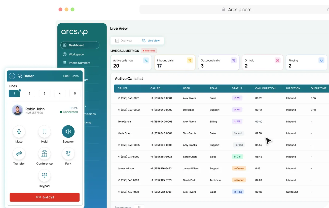 Run your team's calls from anywhere.