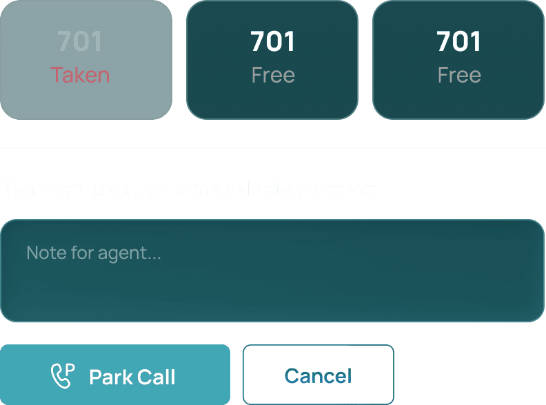Call Parking with Notes